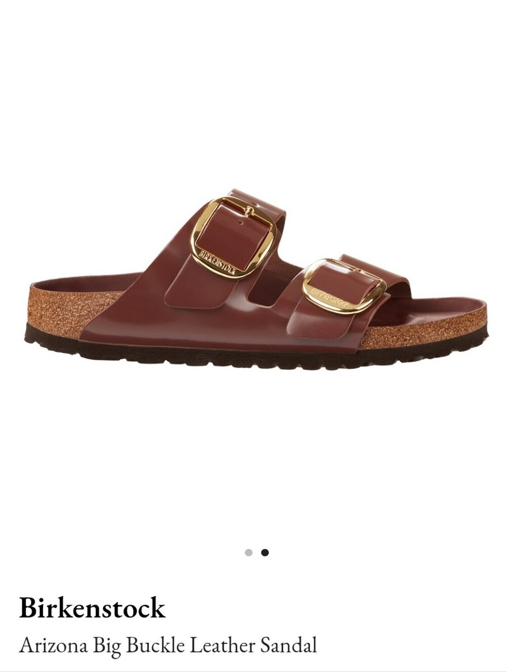 Birkenstock Zinfandel High Shine   Arizona Sandals with Big Gold Buckles Size 39